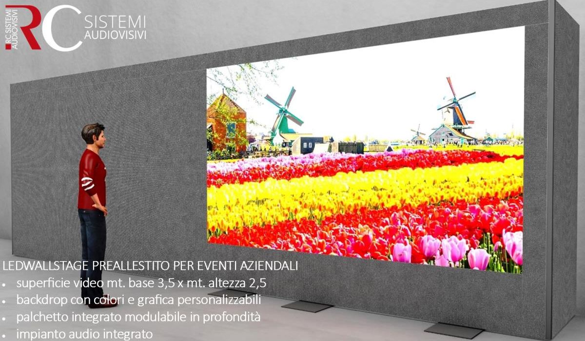 RENDERING LEDWALL PRE ALLESTITO 3MT