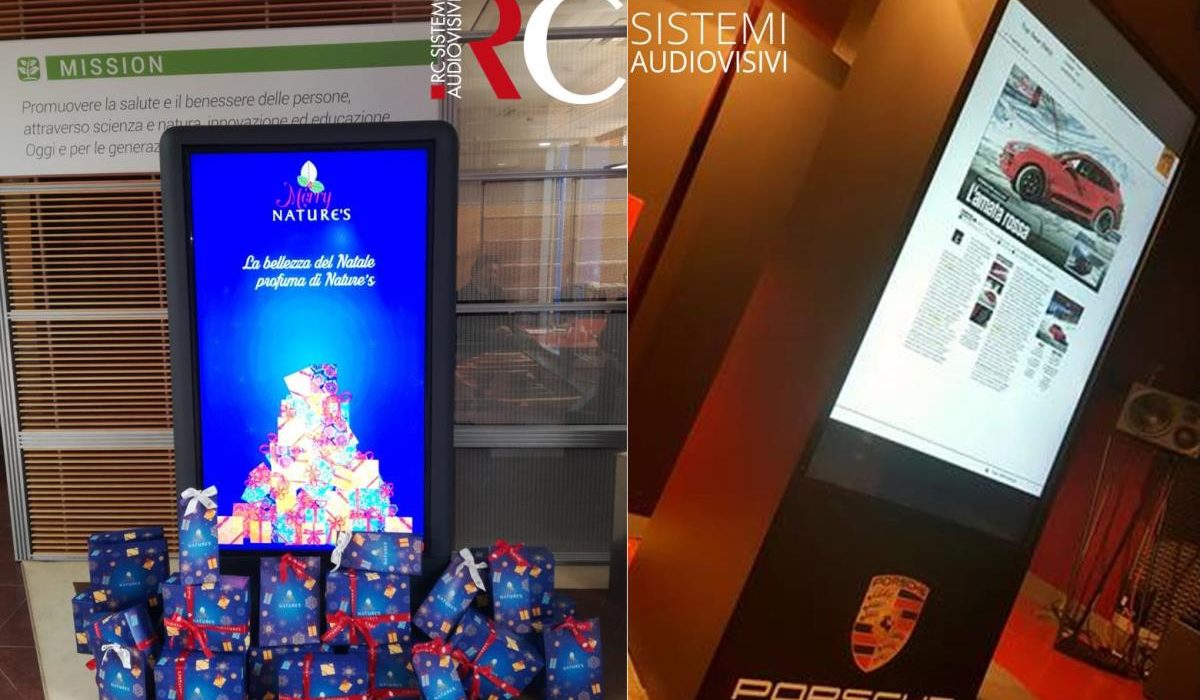TOTEM PER DIGITAL SIGNAGE IN VETRINA2